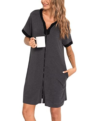 Women's Zipper Front House Coat