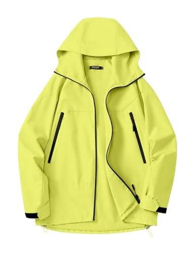 Avoogue Women's Loose Fit Waterproof Liner Rain Jacket with Hood