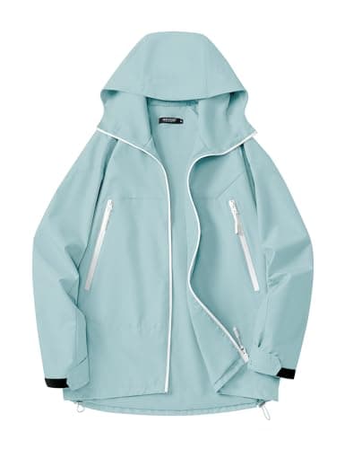 Avoogue Women's Loose Fit Waterproof Liner Rain Jacket with Hood