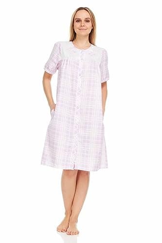 Dream8teen Women's Snaps Front Closure House Dress