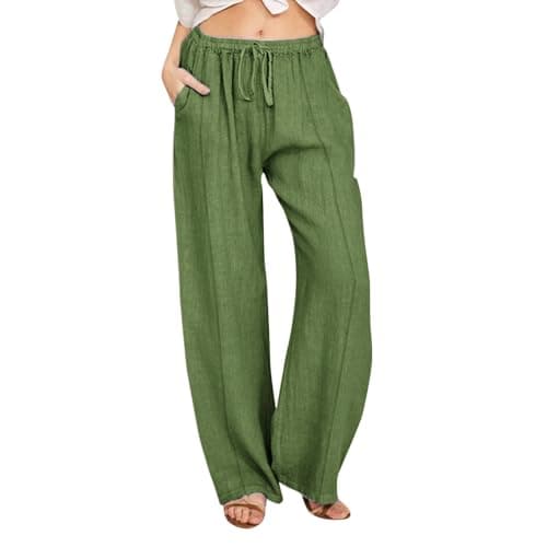 Nantdog Loose Summer Palazzo Pants with Pockets Plus Size