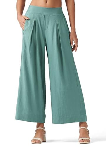 Willit Women's Linen Wide Leg Palazzo Pants with Pockets Summer Beach Casual