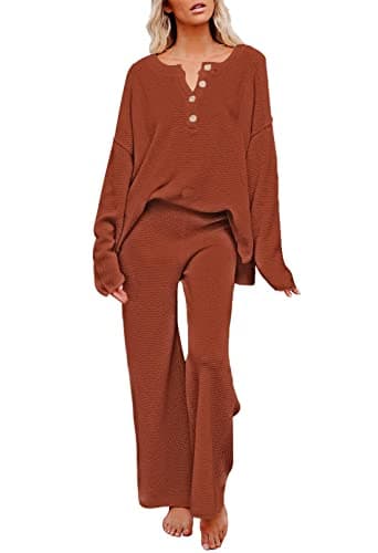 Viottiset Women's 2 Piece Sweatsuit Wide Leg Pants Loungeewear