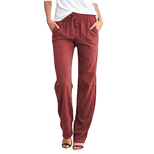 Women's Summer Comfort Cotton Linen Pants with Pockets