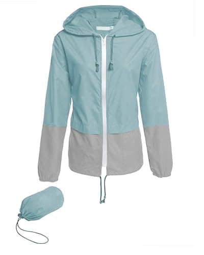 Hount Women's Lightweight Waterproof Hooded Raincoat Packable Outdoor Jacket (S-3XL)
