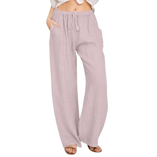 Nantdog Loose Summer Palazzo Pants with Pockets Plus Size