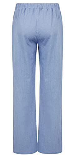 Loveimgs Women's Casual Wide Leg Lightweight Summer Linen Pants with Drawstring Waist