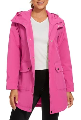 PESION Women's Waterproof Lightweight Raincoat with Pockets
