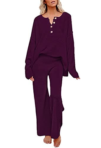 Viottiset Women's 2 Piece Sweatsuit Wide Leg Pants Loungeewear