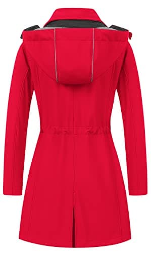 CREATMO Women's Lightweight Waterproof Softshell Jacket Fleece Lined Windbreaker