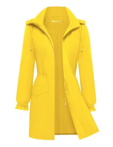 Bloggerlove Women's Lightweight Waterproof Raincoat with Hood Outdoor Windbreaker