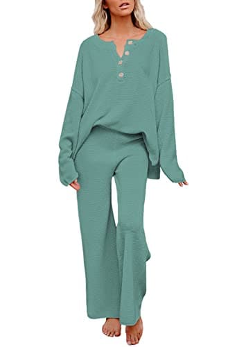 Viottiset Women's 2 Piece Sweatsuit Wide Leg Pants Loungeewear