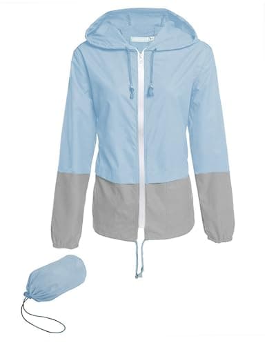 Hount Women's Lightweight Waterproof Hooded Raincoat Packable Outdoor Jacket (S-3XL)