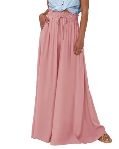 BTFBM Women's Summer Floral Wide Leg Palazzo Pants with Pocket