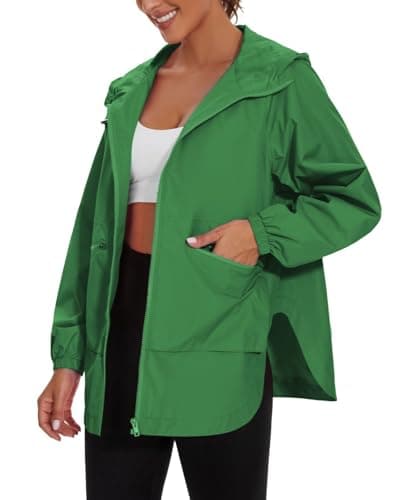 PESION Women's Waterproof Lightweight Raincoat with Pockets