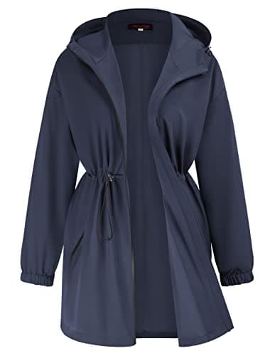 Hanna Nikole Women's Plus Size Long Hooded Raincoat