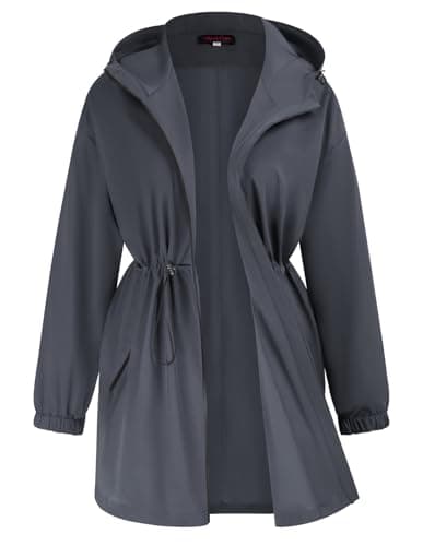 Hanna Nikole Women's Plus Size Long Hooded Raincoat