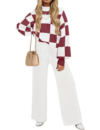 Refined Title: ZESICA Women's 2-Piece Sweater and Pants Lounge Set