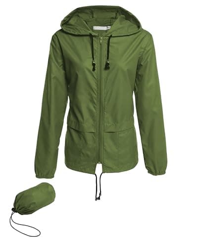 Hount Women's Lightweight Waterproof Hooded Raincoat Packable Outdoor Jacket (S-3XL)