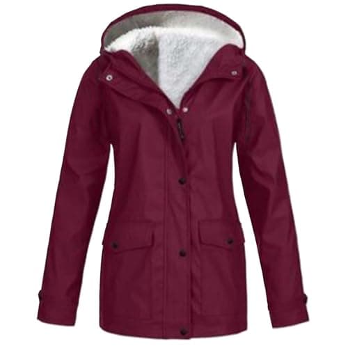 xoxingysm Women's Waterproof Hooded Rain Jacket for Outdoor Hiking