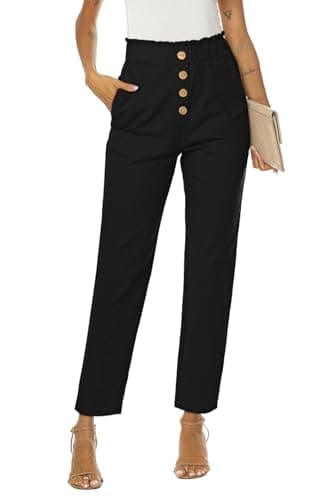 NIMIN High-Waisted Elastic Cropped Paper Bag Pants with Pockets