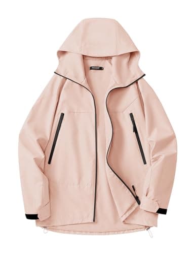 Avoogue Women's Loose Fit Waterproof Liner Rain Jacket with Hood