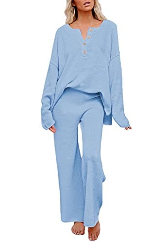 Viottiset Women's 2 Piece Sweatsuit Wide Leg Pants Loungeewear