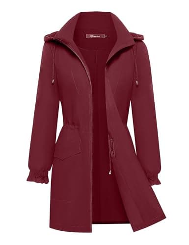 Bloggerlove Women's Lightweight Waterproof Raincoat with Hood Outdoor Windbreaker