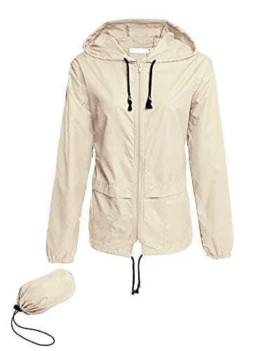 Avoogue Women's Lightweight Waterproof Hooded Raincoat
