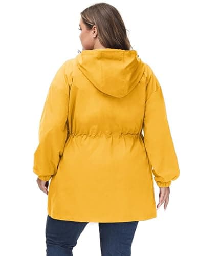 Hanna Nikole Women's Plus Size Long Hooded Raincoat