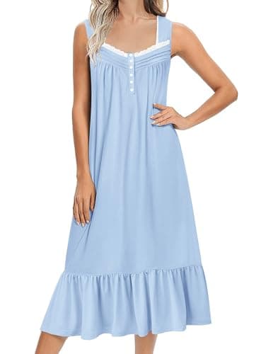 Soft Victoria-style Long-Sleeve Nightgown for Women S-XXXL