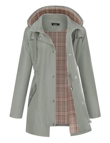 Women's Waterproof Outdoor Hiking Raincoat Lined Lightweight Hoodie