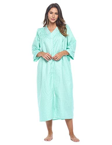 Casual Nights Women's Zip Front Woven House Dress for Night Relax | 3/4 Sleeves Lounger
| Casual Nights Women's Zip Front Woven House Dress | 3/4 Sleeves Long Duster Lounger for Casual Nights
| Casual Nights Women's Zip Front Woven House Dress | 3/4