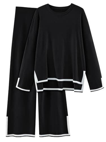 LILLUSORY Women's Fall 2-Piece Lounge Set Sweatsuits Wide Leg Pants