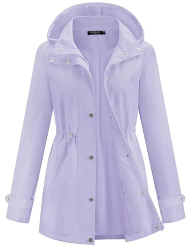 Avoogue Women's Lightweight Hooded Waterproof Raincoat for Hiking and Travel