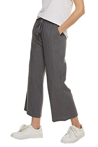 BCOFUI High-Waisted Linen Wide Leg Beach Pants