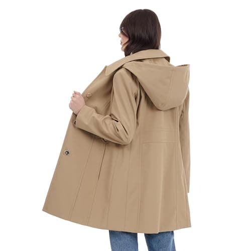 Michael Kors Women's Single Breasted Raincoat with Hood