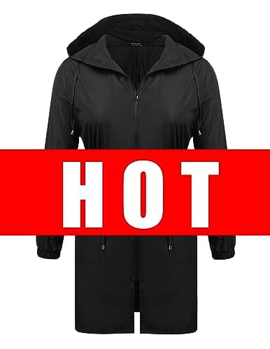 IN'VOLAND Plus Size Women's Lightweight Hooded Raincoat with Pockets