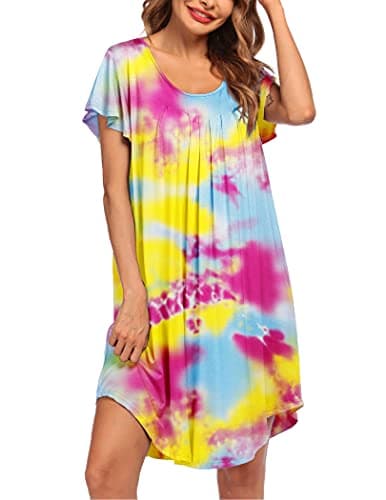Ekouaer Soft Sleepwear Nightgown for Women
| Ekouaer Pleated Sleep Shirt S-3XL
| Ekouaer Short Sleeve Sleep Dress for Women S-3XL