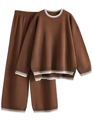Women's Knit Sweater and Wide Leg Pants Set