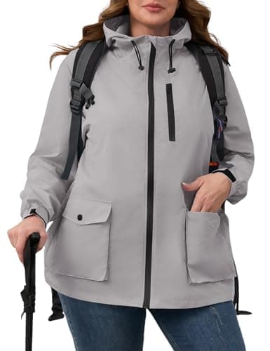 Plus Size Avoogue Womens Rain Jacket with Hood