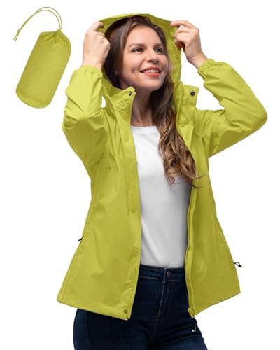Women's Waterproof 33,000ft Rain Jacket with Hood for Golf & Hiking