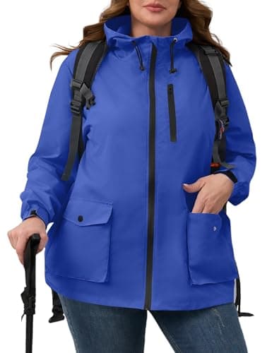 Plus Size Avoogue Womens Rain Jacket with Hood