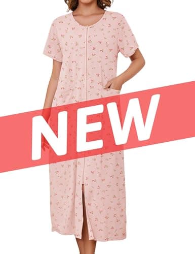 Lovable Women's Zipper Front Robe with Pockets S-3XL