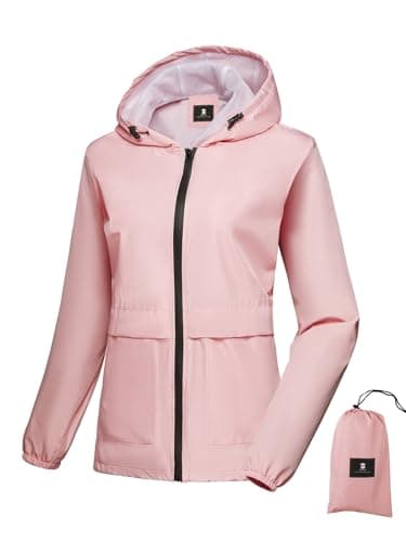 SaphiRose Lightweight Women's Waterproof Hooded Raincoat