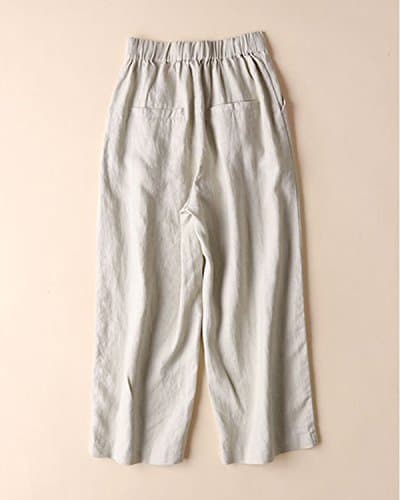 Aeneontrue Women's 100% Linen Cropped Palazzo Pants Trendy Summer Outfits