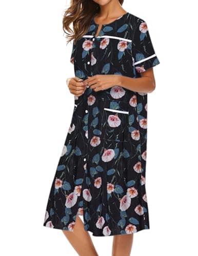 Ekouaer Women's Button Down House Dress with Pockets