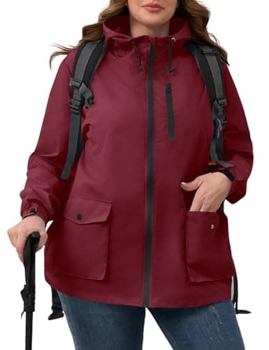 Plus Size Avoogue Womens Rain Jacket with Hood
