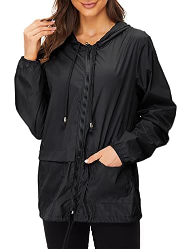 Century Women's Packable Waterproof Raincoat With Hood Windbreaker Jacket