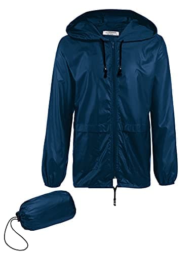 COOFANDY Men's Lightweight Packable Rain Jacket with Hood